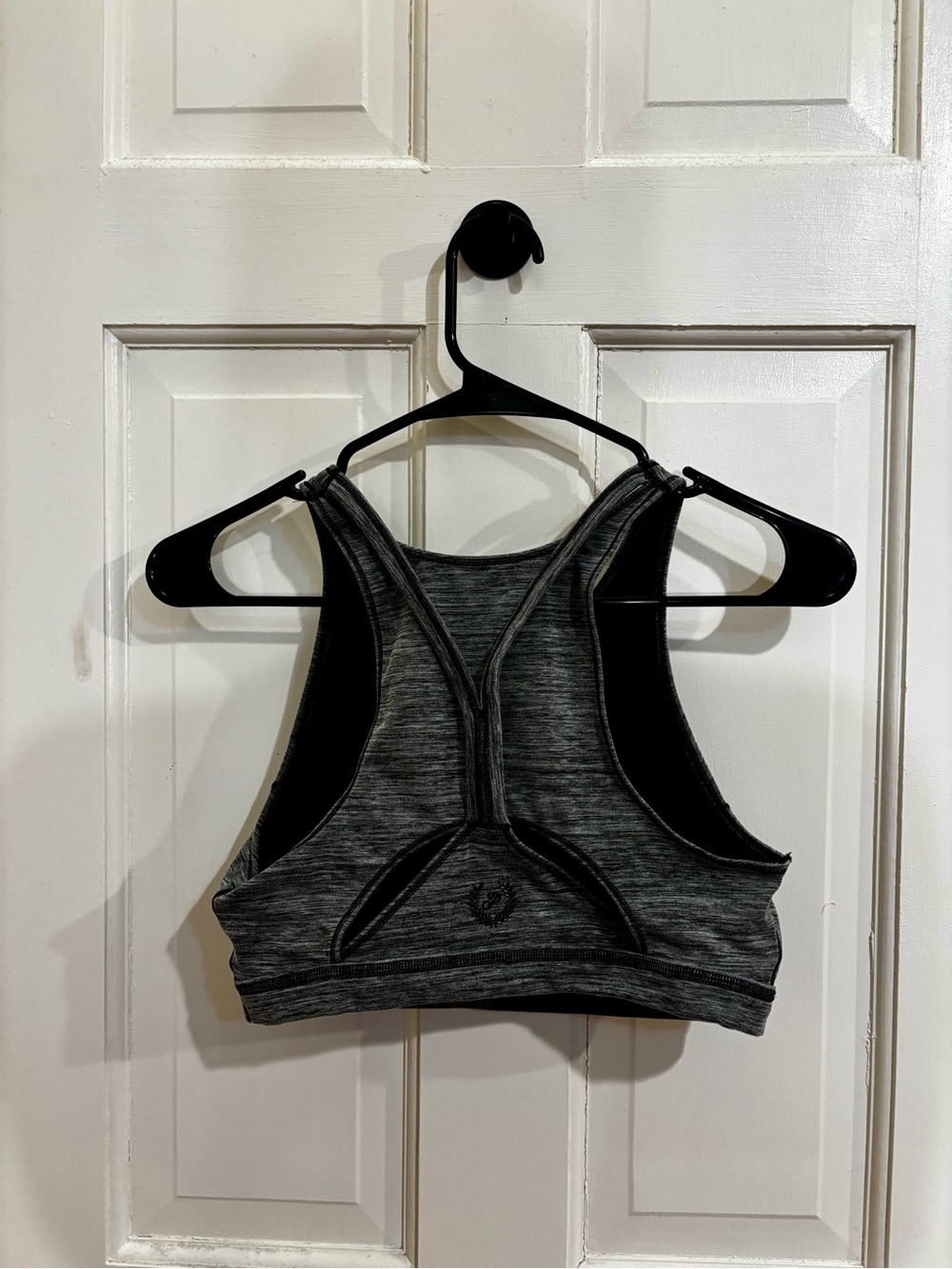 PINK Victoria's Secret Heathered Charcoal Racerback Sports Bra